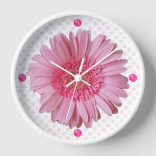 Horloge murale Gerber Daisy rose