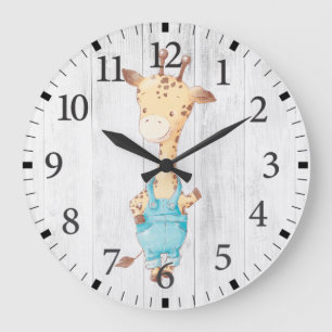Horloge murale girafe bébé garçon mignon