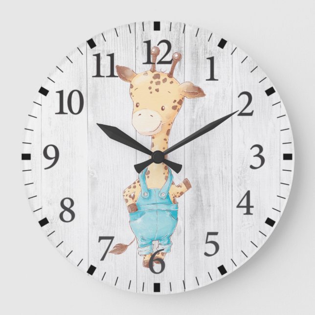 Horloge murale girafe bébé garçon mignon (Recto)