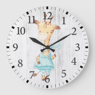 Horloge murale girafe fille bébé mignonne