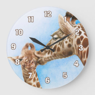 Horloge murale Giraffe & Calf