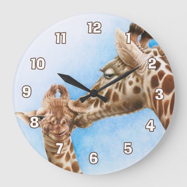 Horloge murale Giraffe & Calf (Recto)