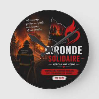 Horloge Murale - "Gironde Solidaire 2026"