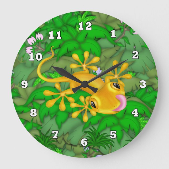 Horloge murale Golden Gecko Jungle (Recto)