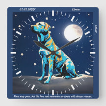 Horloge murale Golden Retriever Lune : Un Pi Intem