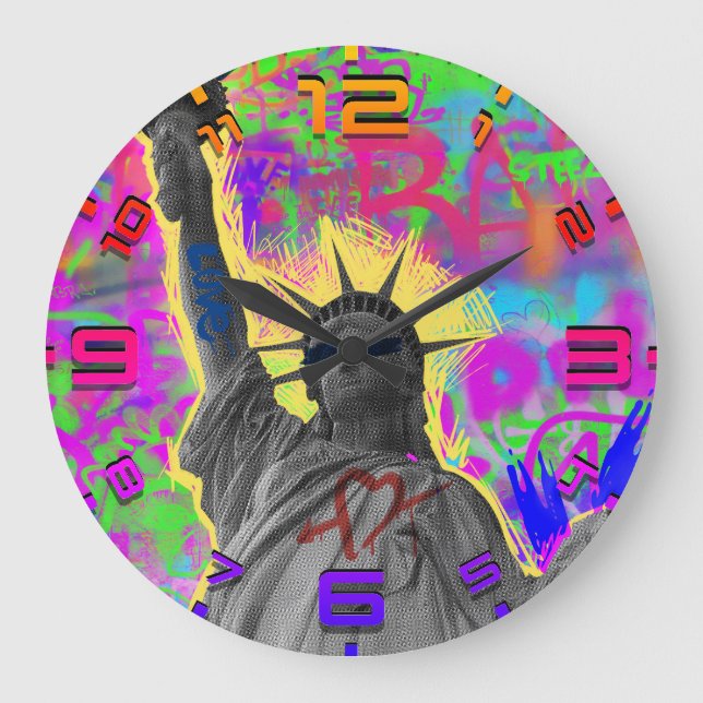 Horloge murale graffiti Liberty Punk – Vibrations  (Recto)