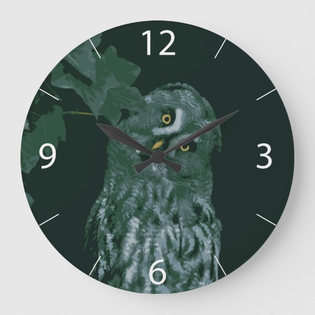 Horloge murale Grand-duc gris (Recto)