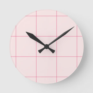 Horloge Murale Grille Minimaliste Rose Clair