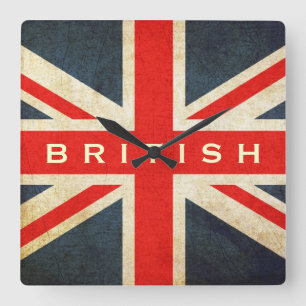 Horloge murale grunge britannique de mod d'Union