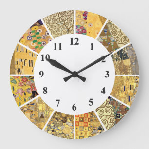 Horloge murale Gustav Klimt - Motif d'or Art Nouve