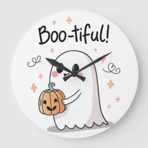 Horloge murale Halloween fantôme boo-tiful