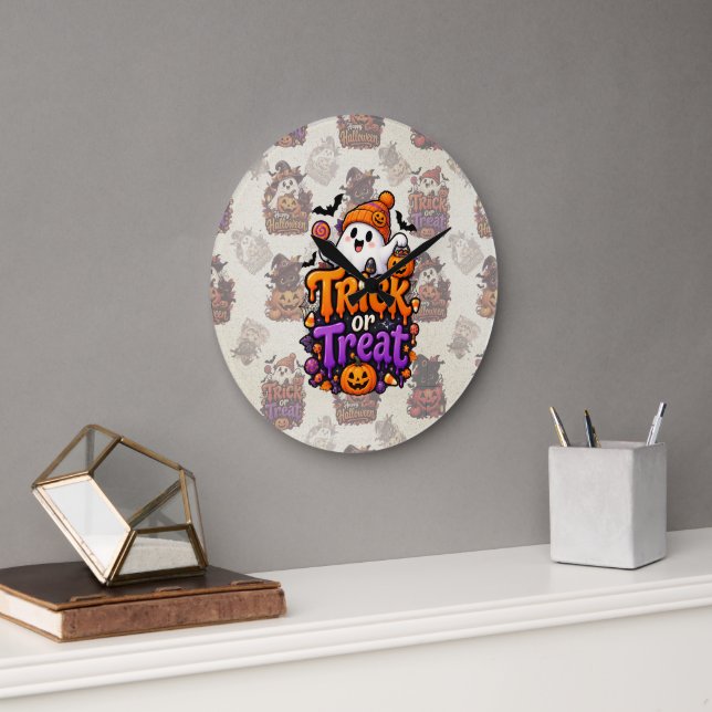 Horloge murale Halloween Fantôme Mignon pour la fê (Bureau)