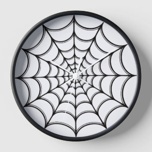 Horloge murale Halloween Toile d'araignée effrayan