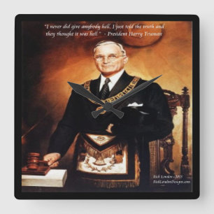 Horloge murale Harry Truman et citation "Donnez-le