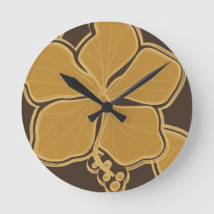 Horloge murale hawaïenne de Kailua Hibiscus