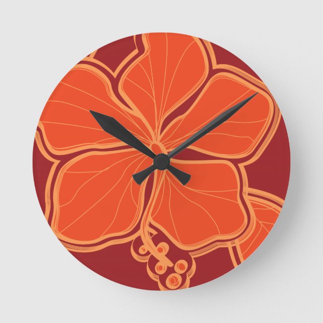 Horloge murale hawaïenne de Kailua Hibiscus (Recto)