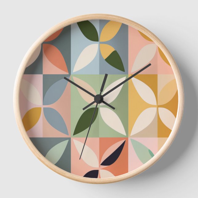 Horloge murale Hawaiienne d'inspiration rétro (Recto)