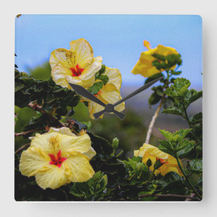 Horloge murale HIbiscus carré Maui