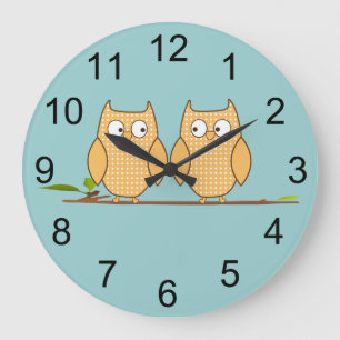 Horloge murale Hiboux bébé