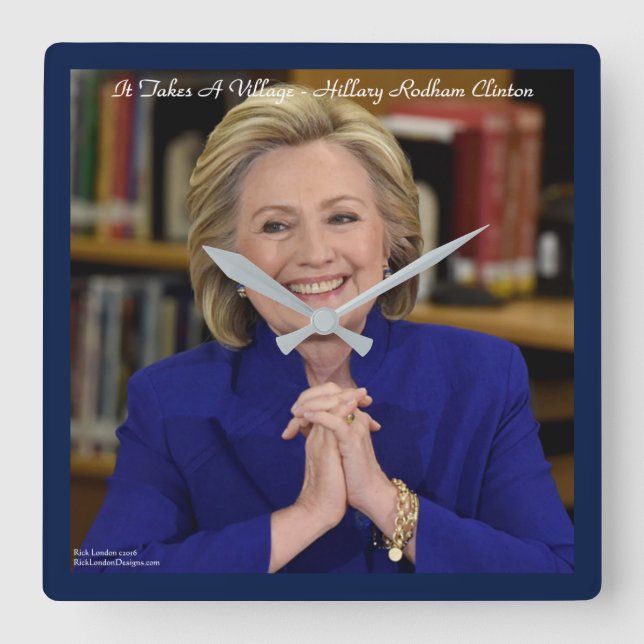 Horloge murale Hillary Clinton Il faut un village (Recto)