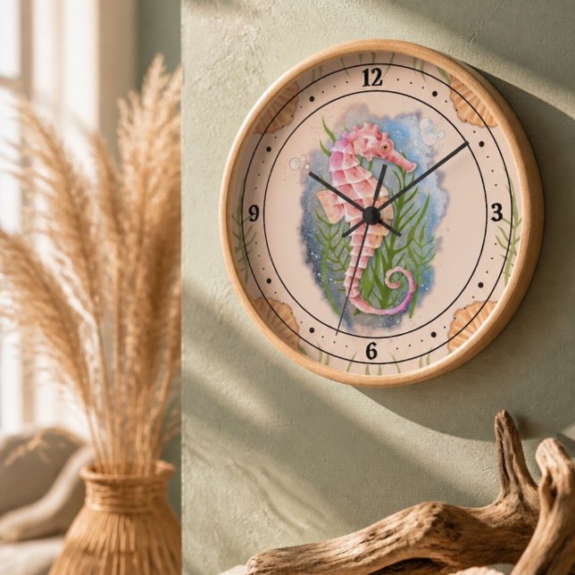 Horloge murale hippocampe corail côtier (Créateur téléchargé)