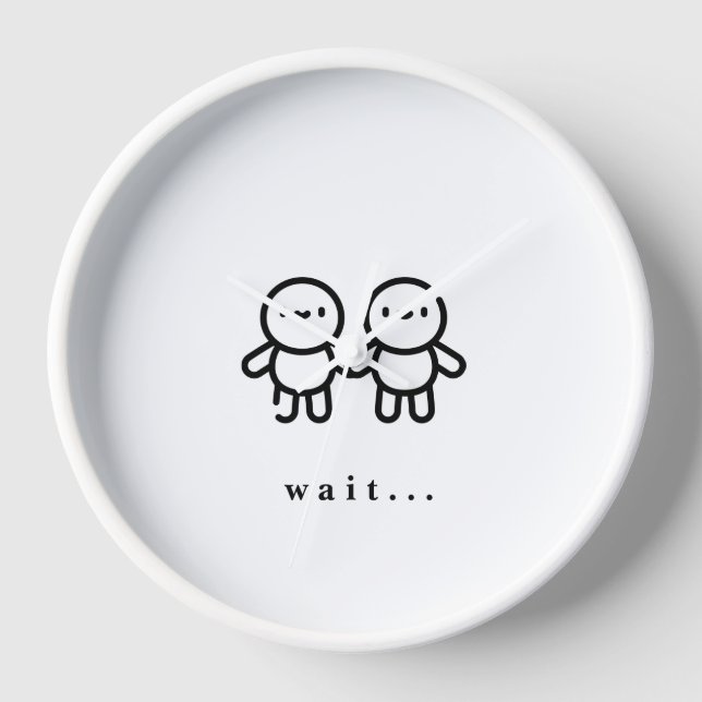 Horloge murale, horloge ronde en bois naturel de 1 (Recto)