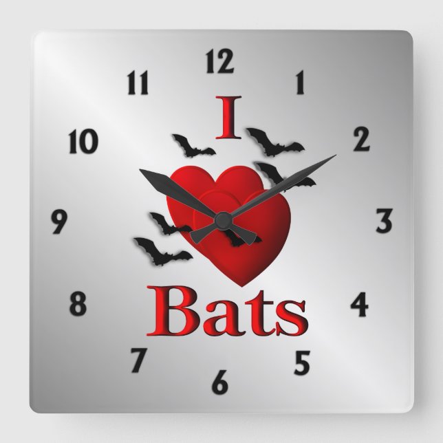 Horloge murale I Heart Bats (Recto)