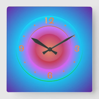 Horloge murale Illuminée Anneaux Bleu Aqua Orange