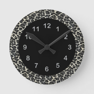 Horloge murale imprimé léopard noir animal