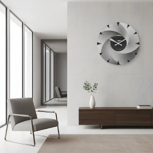 Horloge murale industrielle Silver Vortex