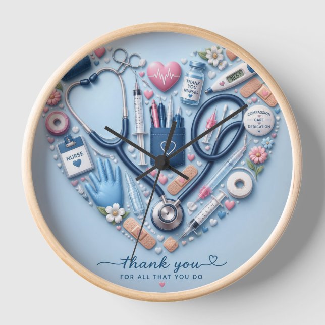 Horloge murale infirmière – Cadeau mignon pour inf (Recto)