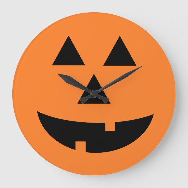 Horloge murale Jack-O-Lantern Citrouille orange Ha (Recto)