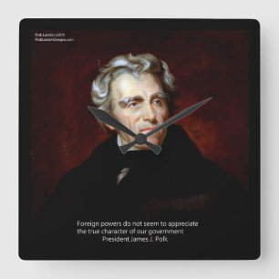 Horloge murale James K Polk & citation par Rick Lo