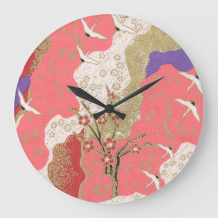Horloge murale japonaise de motif de papier