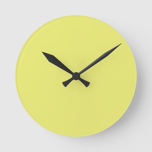 Horloge murale jaune citron vif uni (Recto)