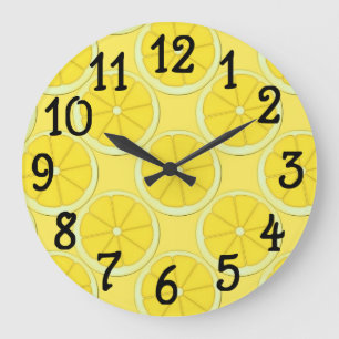 Horloge murale jaune de cuisine de conception de