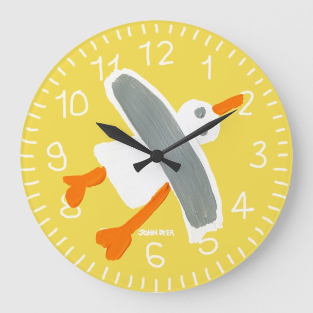Horloge murale jaune John Dyer Seagull (Recto)