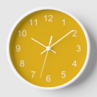 Horloge murale jaune moutarde
