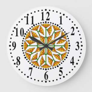 Horloge murale jaune orange / jaune citron 262