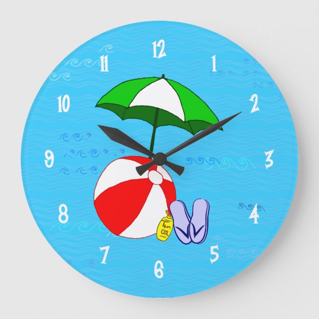Horloge murale jouets pour piscine en forme de bal (Recto)