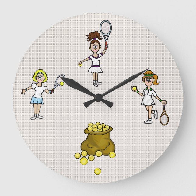 Horloge murale joueuses de tennis (Recto)