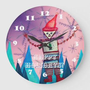 Horloge murale Joyeuses Fêtes