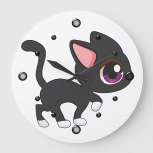 Horloge murale Kawaii Kitty