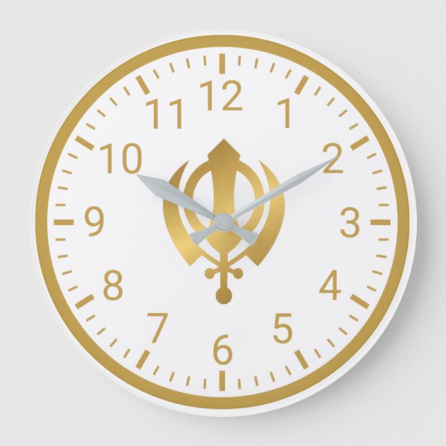 Horloge murale Khanda dorée | Décoration intérieur (Recto)