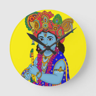 Horloge murale Krishna enfant