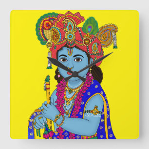 Horloge murale Krishna enfant