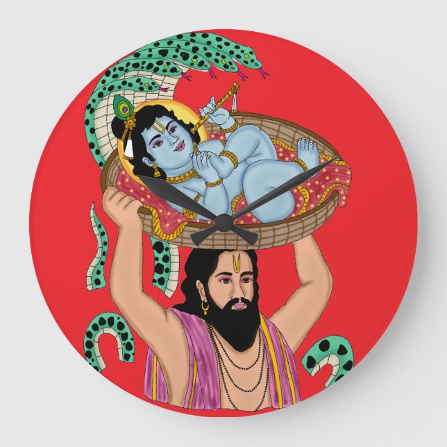 Horloge murale Krishna et Vasudeva (Recto)
