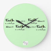 Horloge murale "La foi est un mode de vie"