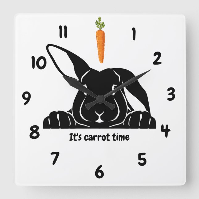 Horloge murale lapin carotte (Recto)