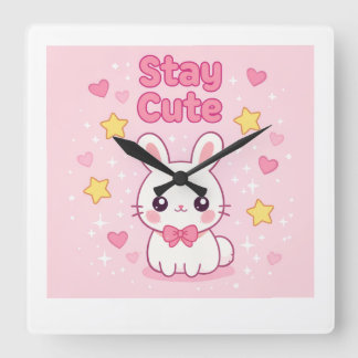 Horloge murale lapin rose mignon